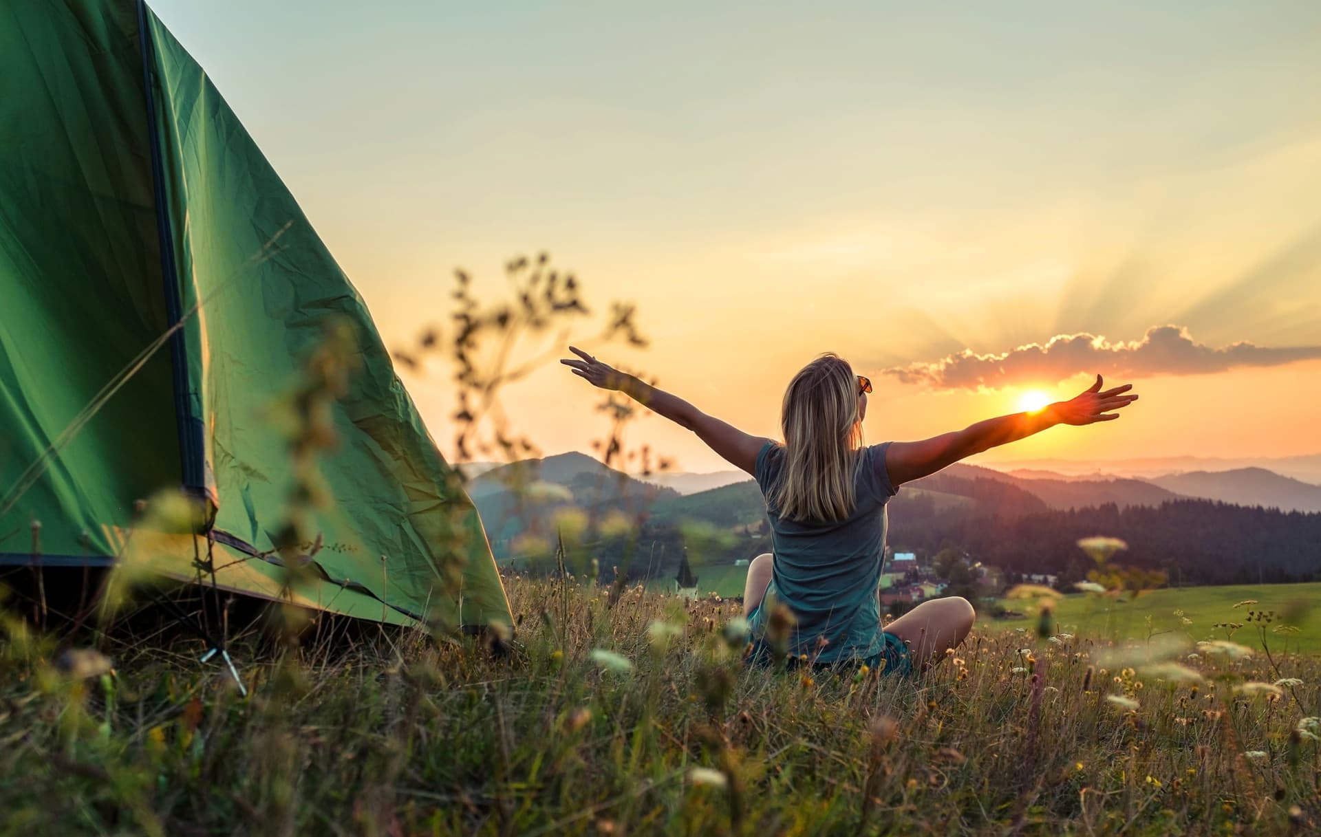 Woman in a field in West Texas
